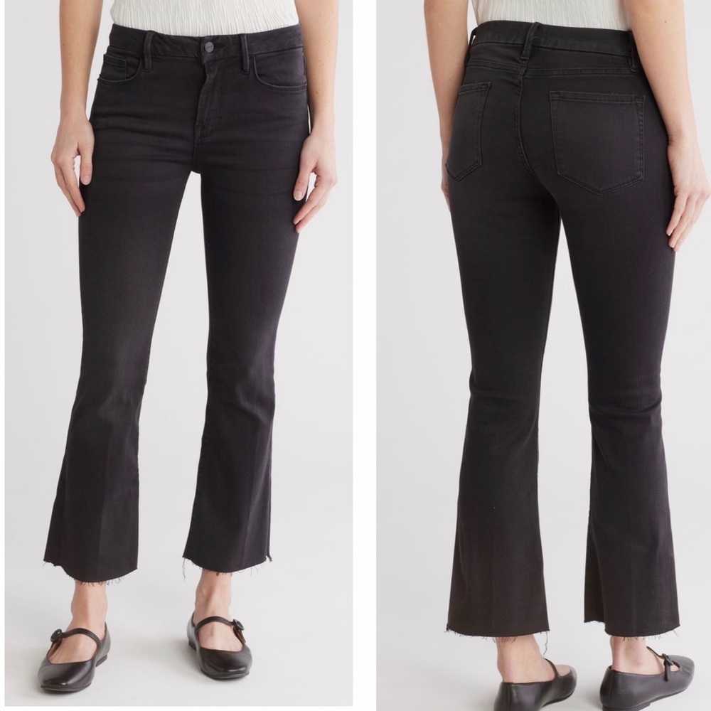 Frame Denim Le Crop High Rise Cropped Raw Edge Flared Women’s Jeans Size 26 NEW - Picture 2 of 14